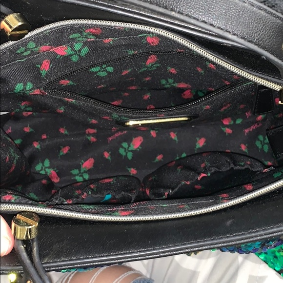 Betsey Johnson Sequin Bow Satchel Purse - Picture 2 of 15